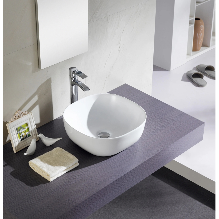 Bathco 4071 - Vasque à poser OLEA 41x41 cm porcelaine/blanc