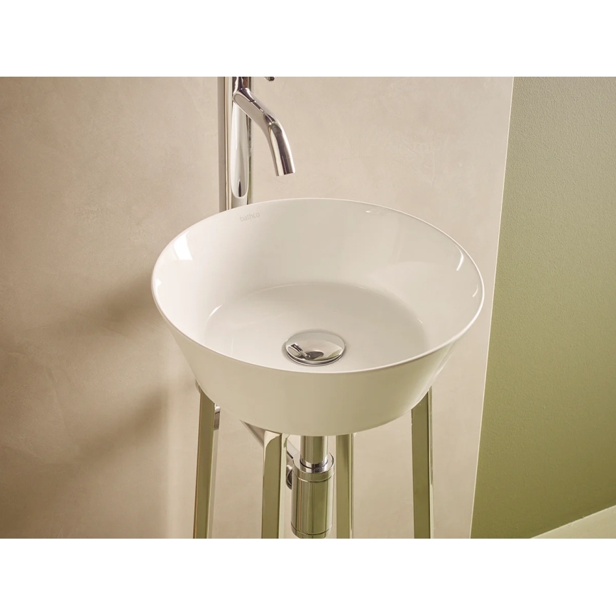 Bathco 4086 - Vasque à poser VOLTA Ø 35 cm, porcelaine blanche