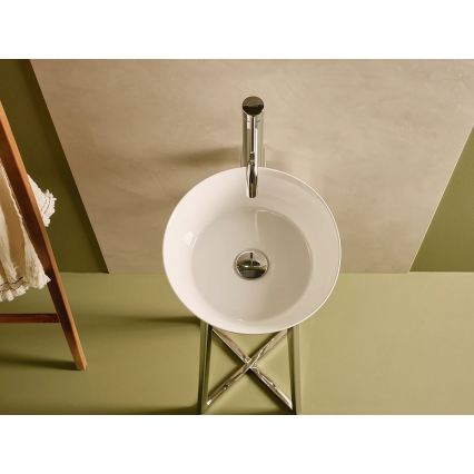 Bathco 4086 - Vasque à poser VOLTA Ø 35 cm, porcelaine blanche