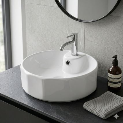 Bathco 4158 - Lavabo à poser CIRCUS diam. 42 cm porcelaine/blanc