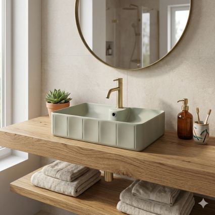 Bathco 4161 - Vasque à poser CIRCUS 61 x 40,5 cm porcelaine/beige