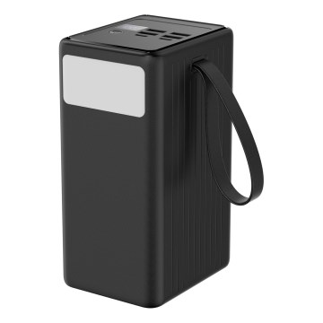 Batterie externe 70 000 mAh 20 W Power Delivery — 4x USB-A + 2x USB-C, torche LED intégrée et câble USB-C 1 m, noir