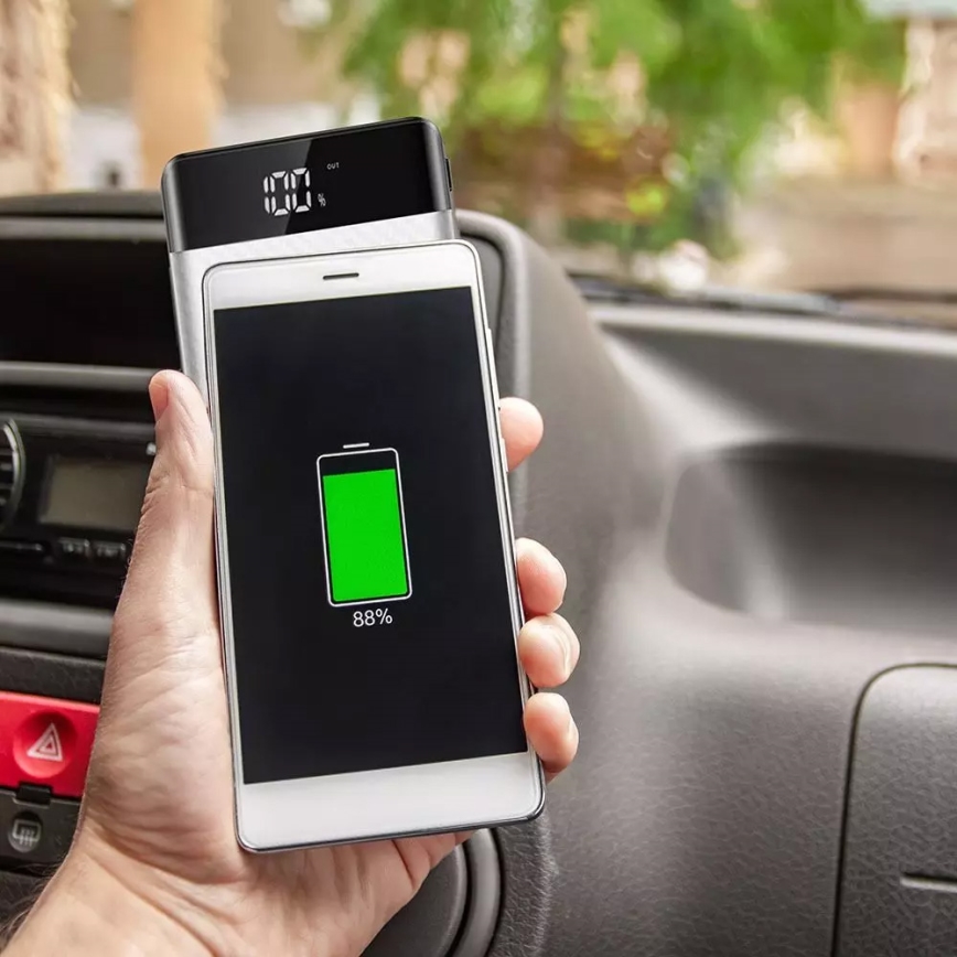 Batterie portative 20000mAh/3,7V argentée