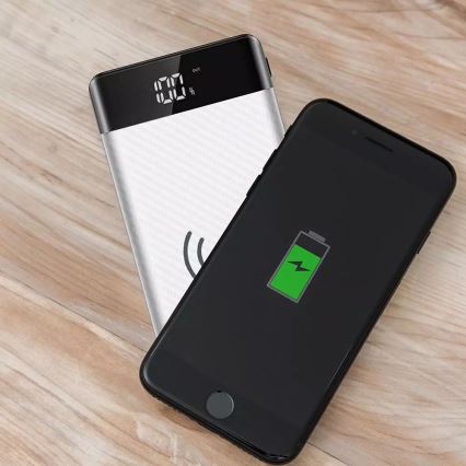 Batterie portative 20000mAh/3,7V argentée
