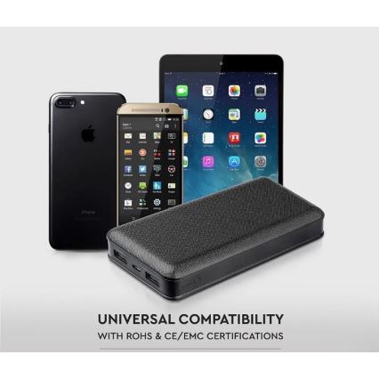 Batterie portative 20000mAh/5V noire