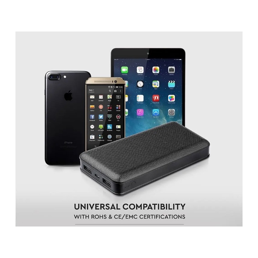 Batterie portative 20000mAh/5V noire