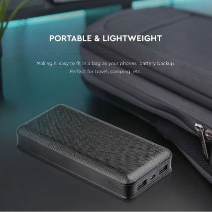 Batterie portative 20000mAh/5V noire