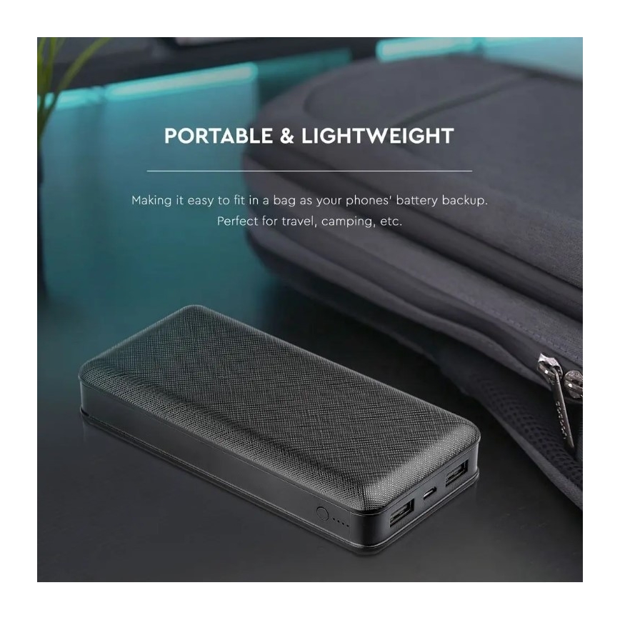 Batterie portative 20000mAh/5V noire