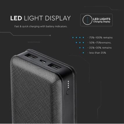 Batterie portative 20000mAh/5V noire