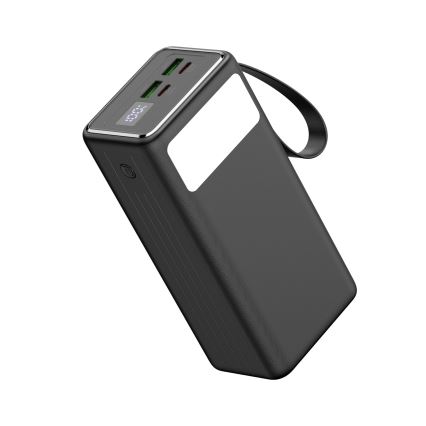 Batterie portative 40000 mAh 65W Power Delivery 2xUSB-A + 2xUSB-C avec torche LED  et câble USB-C 1m noir