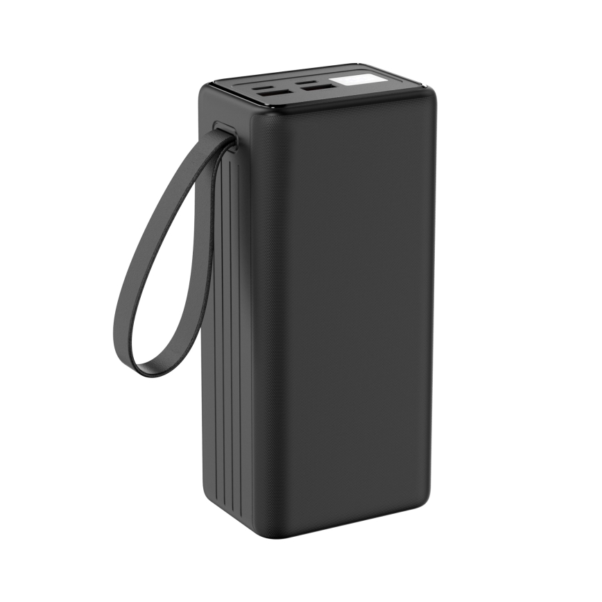Batterie portative 40000 mAh 65W Power Delivery 2xUSB-A + 2xUSB-C avec torche LED  et câble USB-C 1m noir