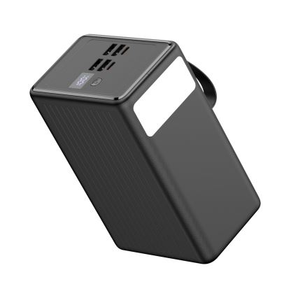 Batterie portative 80000 mAh 20W Power Delivery 4xUSB-A + 2xUSB-C avec Lampe de poche LED et câble USB-C 1m noir