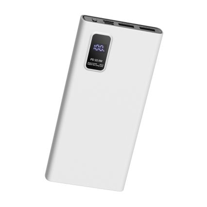 Batterie portative avec affichage LED Power Delivery 10000 mAh 3,7V blanche