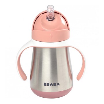 Beaba - Gobelet isotherme avec paille 250 ml rose