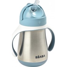 Beaba - Mug thermo-isolé avec paille 250 ml bleu