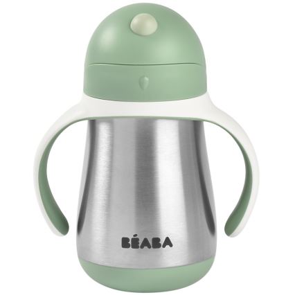 Beaba - Mug thermo-isolé avec paille 250 ml vert