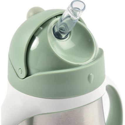 Beaba - Mug thermo-isolé avec paille 250 ml vert