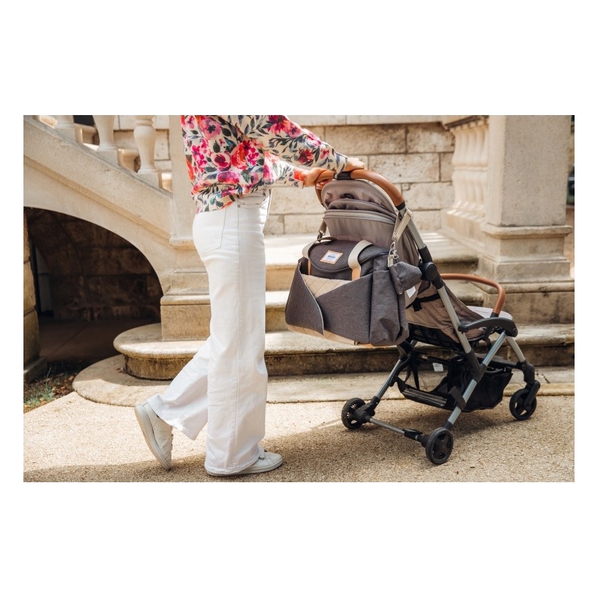Beaba - Sac à langer pour poussette SYDNEY gris/beige