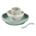 Beaba - Set de vaisselle pour enfants, vert sauge, 4 pièces