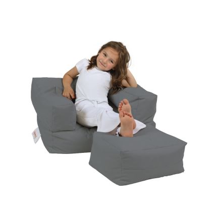 Bean bag avec repose-pieds 65x40 cm gris