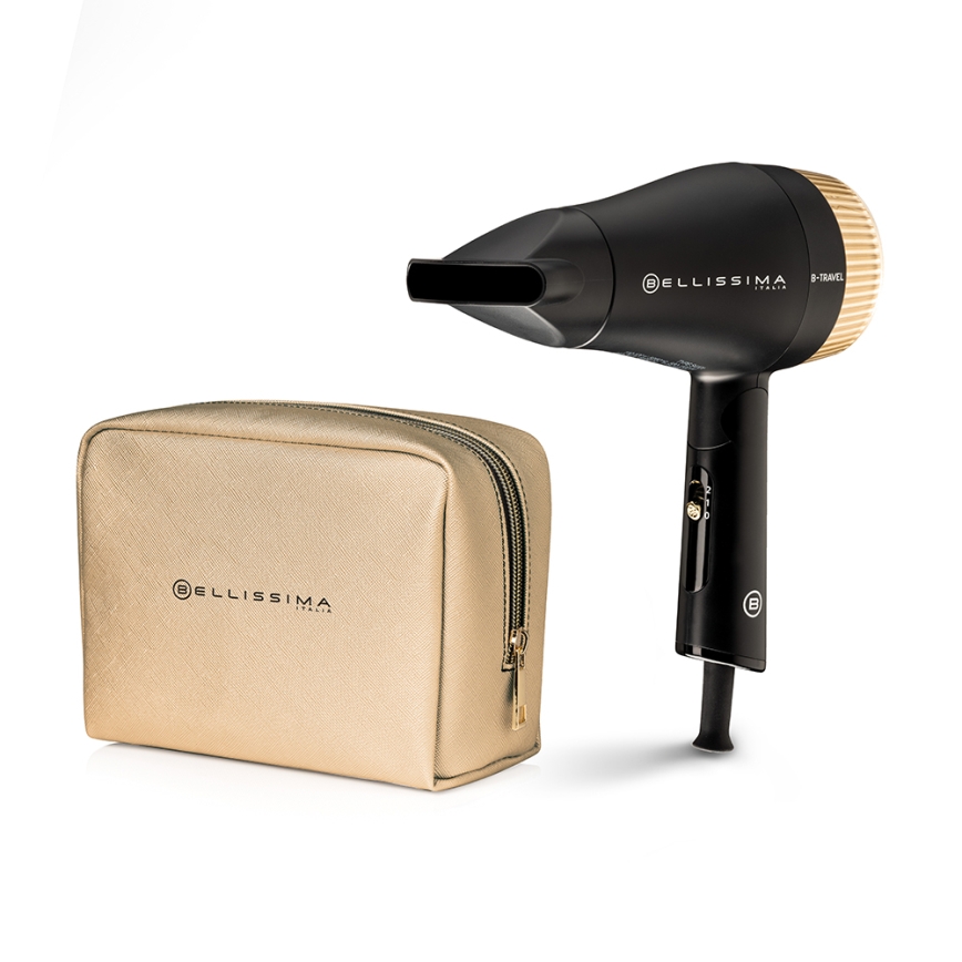 Bellissima 11872 - Sèche-cheveux de voyage B-TRAVEL 1400W/230V noir/doré