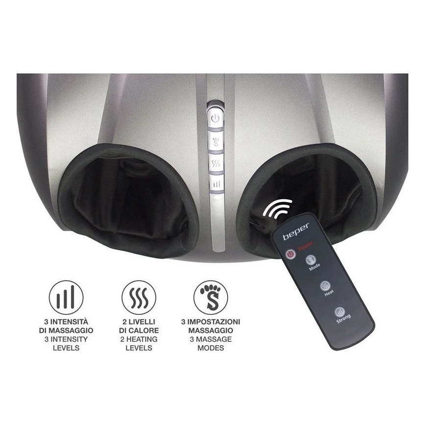 Beper - Appareil de massage shiatsu pour les pieds 36W/230V + télécommande
