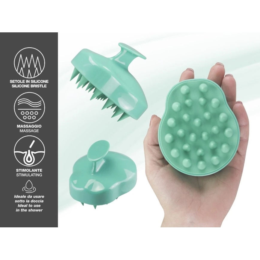 Beper - Brosse massante pour cuir chevelu, coloris menthe