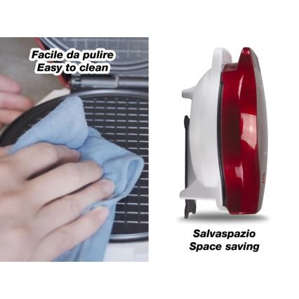 Beper - Gaufrier 2 en 1 1000W/230V rouge