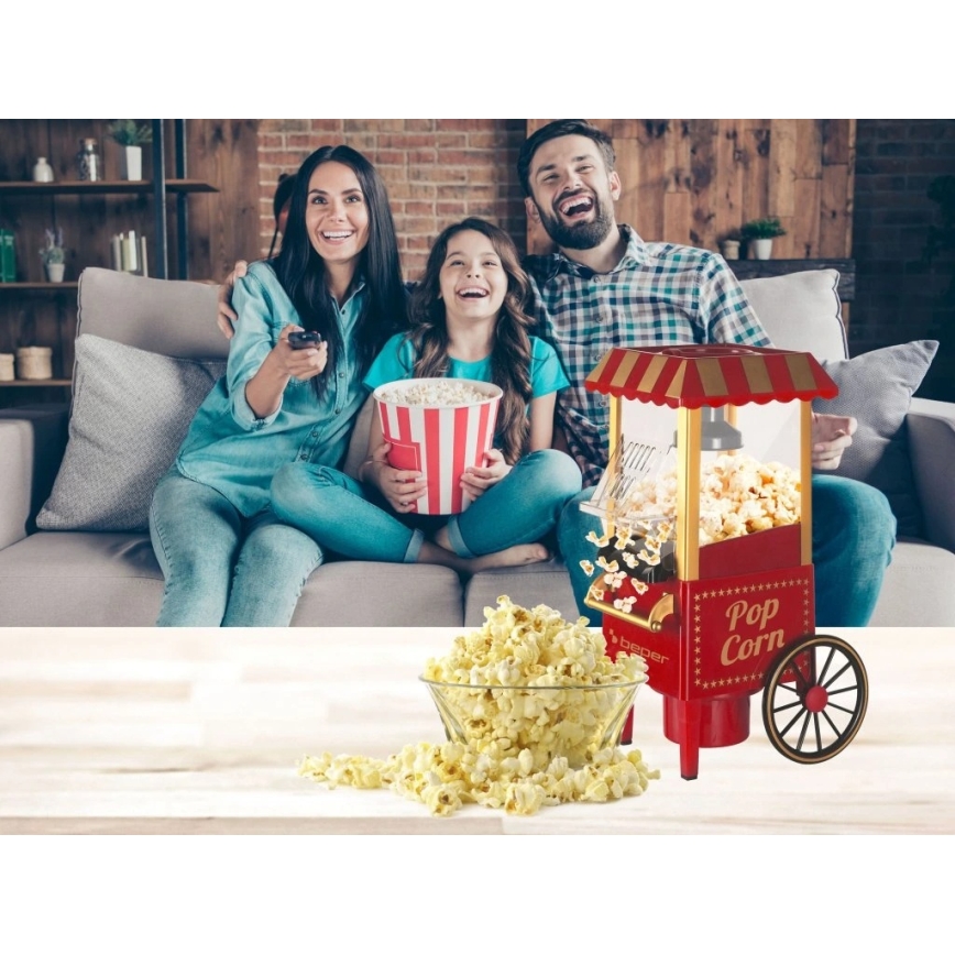 Beper - Machine à pop-corn 1200 W/230 V rouge