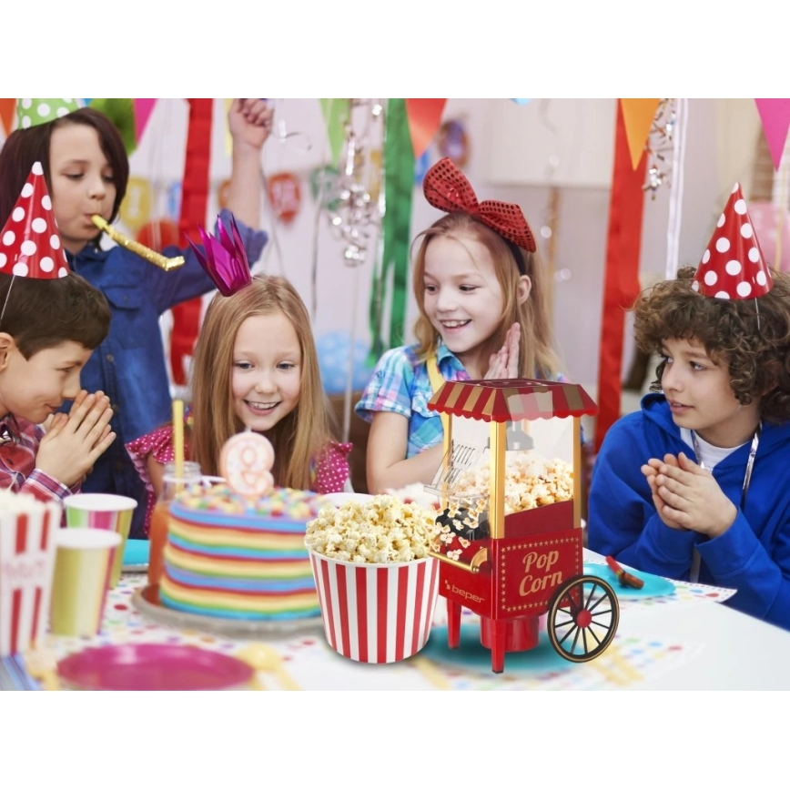 Beper - Machine à pop-corn 1200 W/230 V rouge