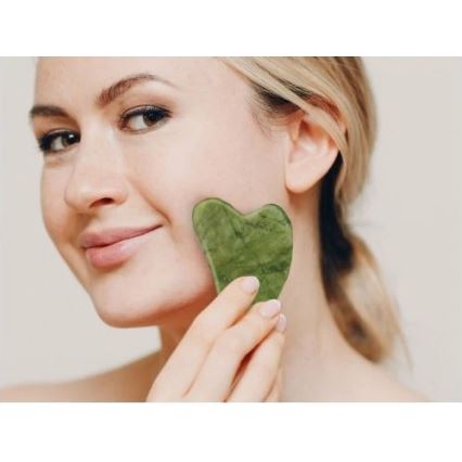 Beper - Rouleau de massage et pierre Gua Sha en néphrite