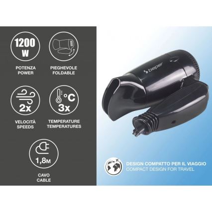 Beper - Sèche-cheveux de voyage 1200W/230V