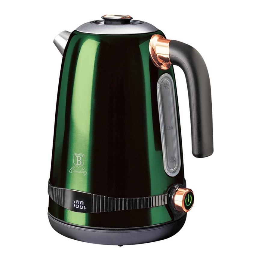 BerlingerHaus- Bouilloire avec thermorégulation 1,7 l 2200W/230V acier inoxydable/verte
