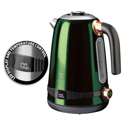 BerlingerHaus- Bouilloire avec thermorégulation 1,7 l 2200W/230V acier inoxydable/verte