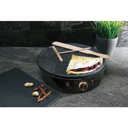 BerlingerHaus - Crêpière 1200W/230V noire/or rose