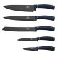 BerlingerHaus - Lot de couteaux en acier inoxydable avec présentoir magnétique 6 pcs bleu/noir