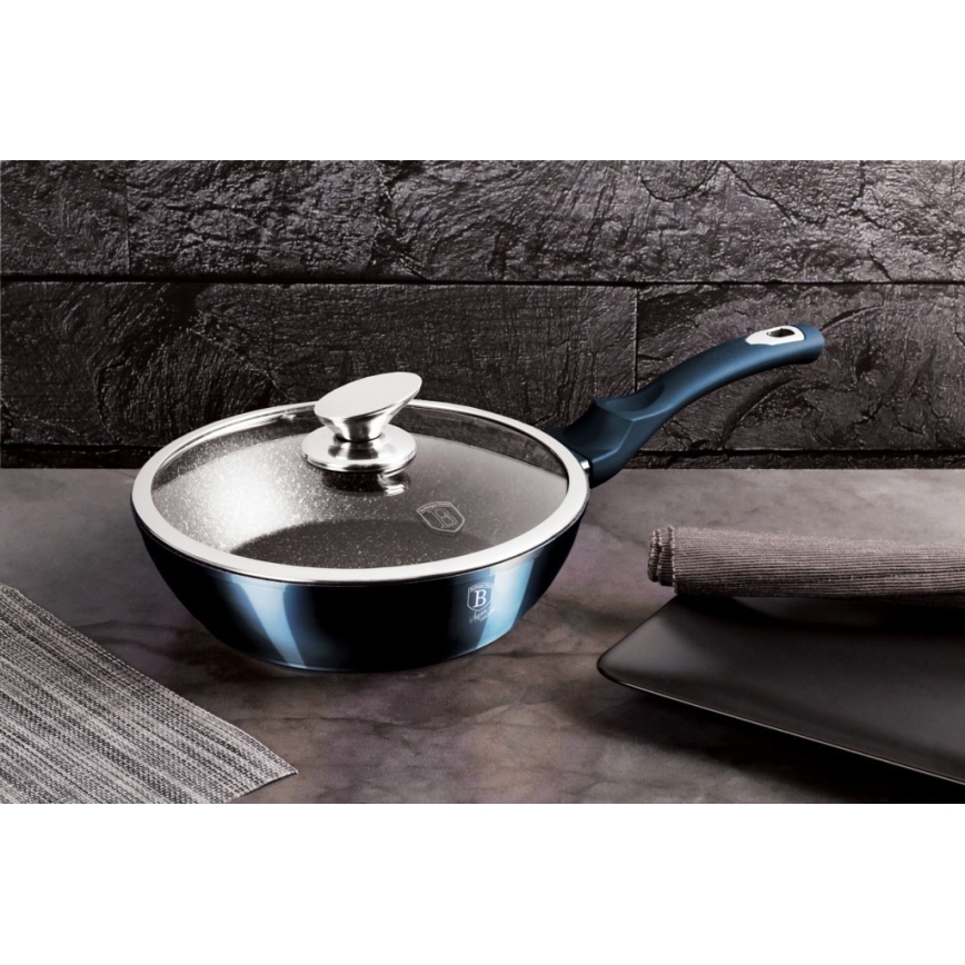 BerlingerHaus - Lot de vaisselle avec une surface en marbre 13 pcs bleu