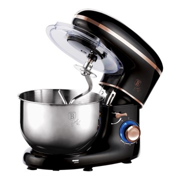 BerlingerHaus - Robot de cuisine avec bol en acier inoxydable 1300W/230V noir rose/doré