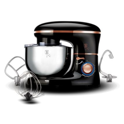 BerlingerHaus - Robot de cuisine avec bol en acier inoxydable 1300W/230V noir rose/doré