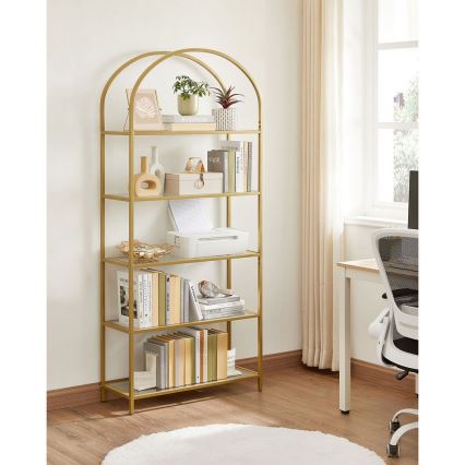 Bibliothèque GLASY 83x184x30 cm dorée