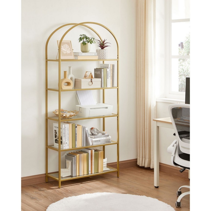 Bibliothèque GLASY 83x184x30 cm dorée
