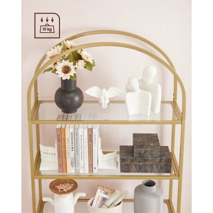 Bibliothèque GLASY 83x184x30 cm dorée