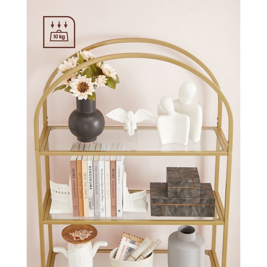 Bibliothèque GLASY 83x184x30 cm dorée