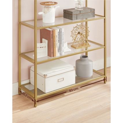 Bibliothèque GLASY 83x184x30 cm dorée