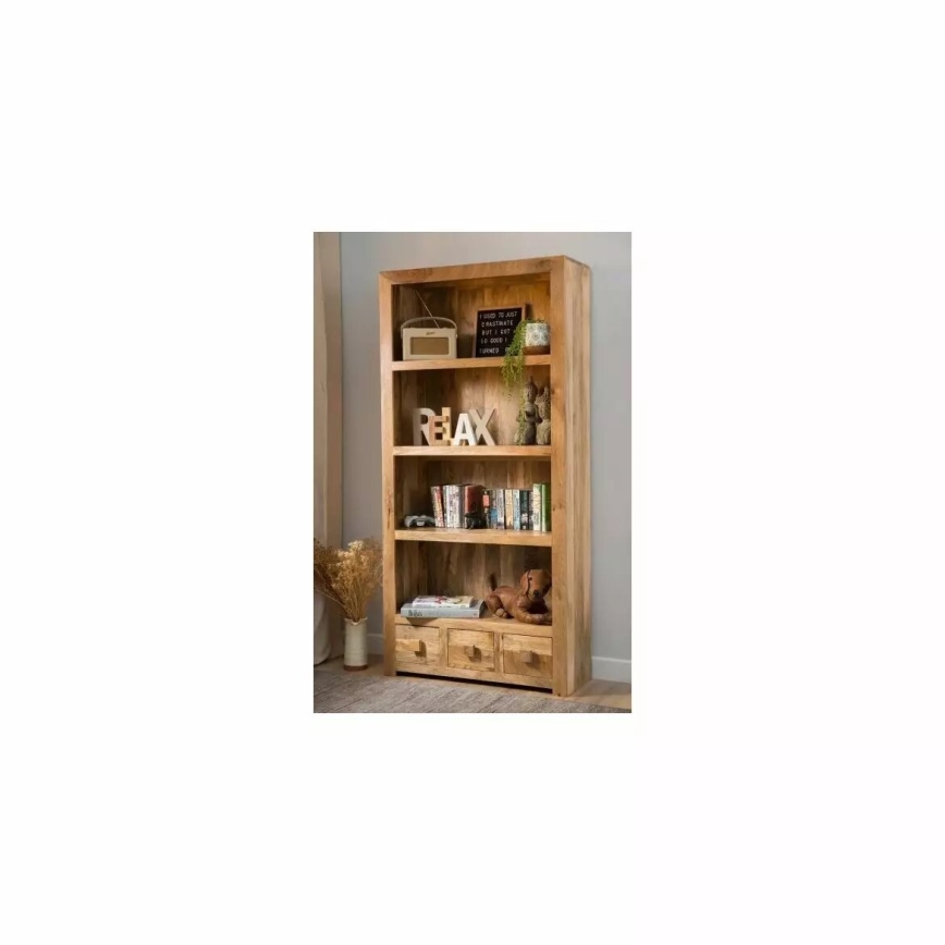 Bibliothèque HINA 180x90 cm bois massif/manguier