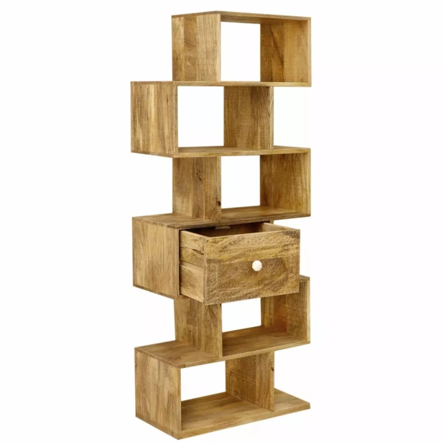 Bibliothèque MANU 150x60 cm bois massif/manguier