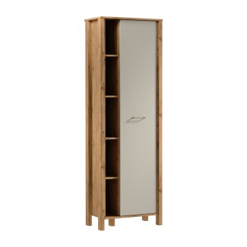 Bibliothèque MENTA 66 x 200 x 37 cm chêne Wotan / gris