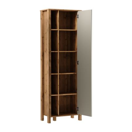 Bibliothèque MENTA 66 x 200 x 37 cm chêne Wotan / gris