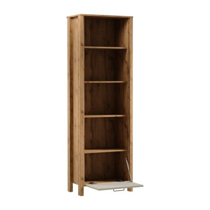 Bibliothèque MENTA 66x200x37 cm chêne Wotan/gris