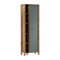 Bibliothèque MENTA 66x200x37 cm chêne Wotan/vert